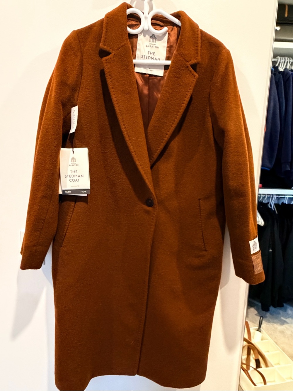 Aritzia The Stedman Coat Wool Camel Hair Coat Size Medium NWT